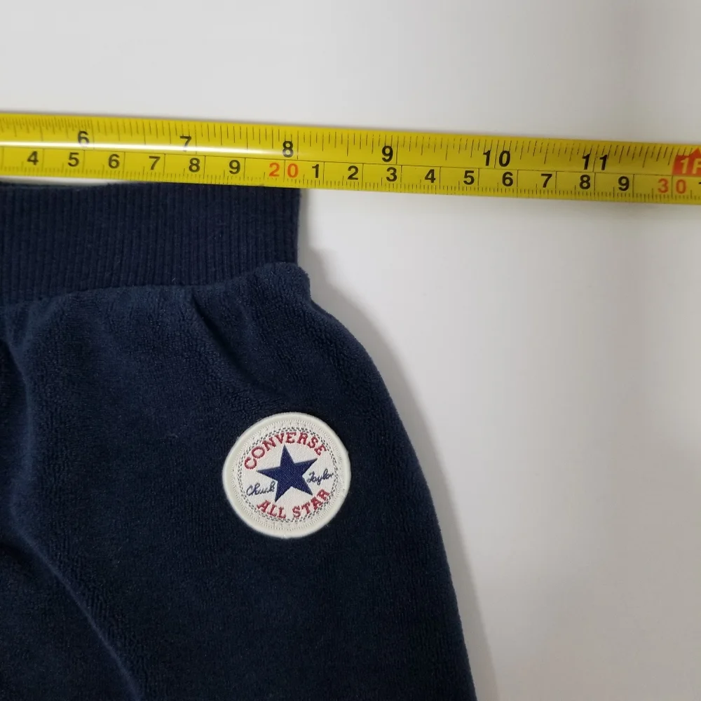 Converse Toddler Unisex Joggers Navy Blue Velour Baby 24mo